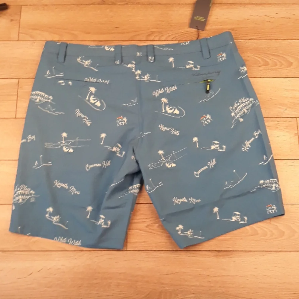 WILLIAM MURRAY Golf Water‎ Hazard Dark Blue Jamaica Courses Sz 40 Shorts NEW - Picture 8 of 9